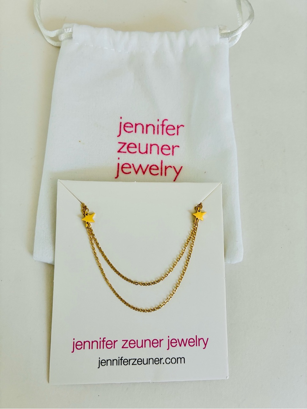 Jennifer Zeuner Gold Double-Chain Star Necklace